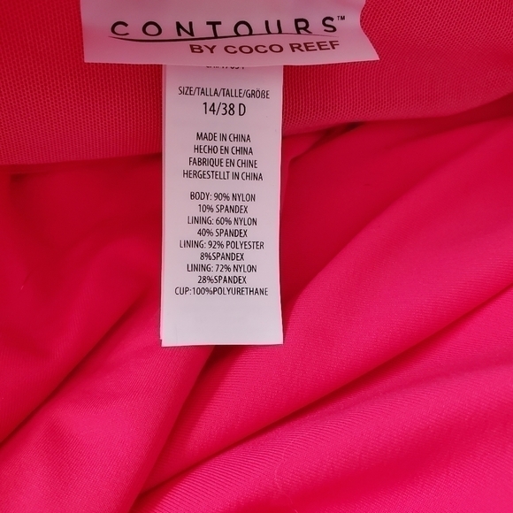 NWT Coco Reef HIBISCUS Contours Ruffled One-Piece Swimsuit Sz. 14/38D - Picture 8 of 8